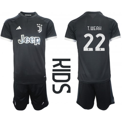 Fotballdrakt Barn Juventus Timothy Weah #22 Tredjedraktsett 2023-24 Kortermet (+ Korte bukser)